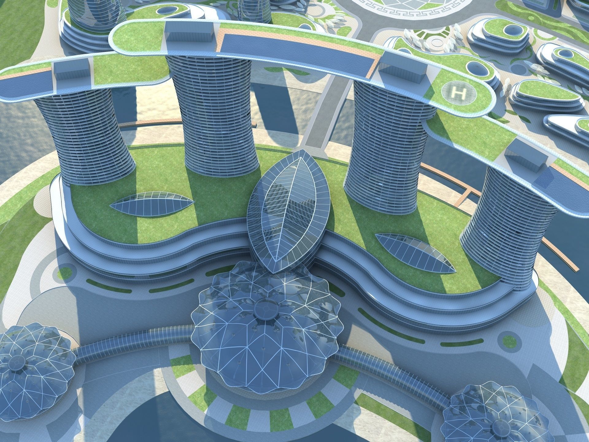 Sci Fi Artificial Island 3 3D model_6