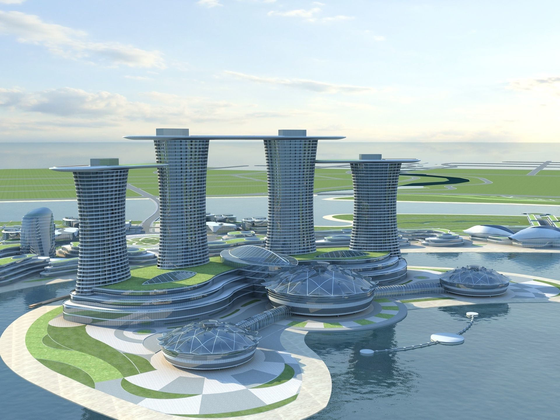 Sci Fi Artificial Island 3 3D model_5