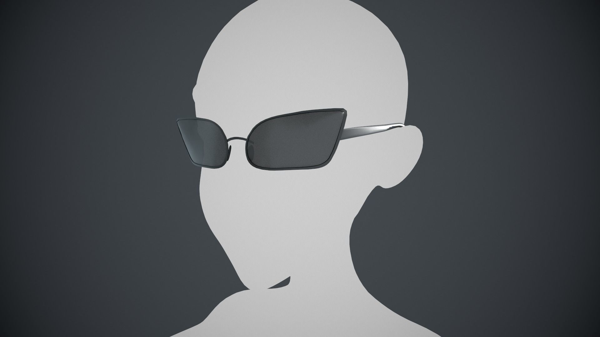 Stylized Black Glasses Style 3  Low-poly 3D model_2