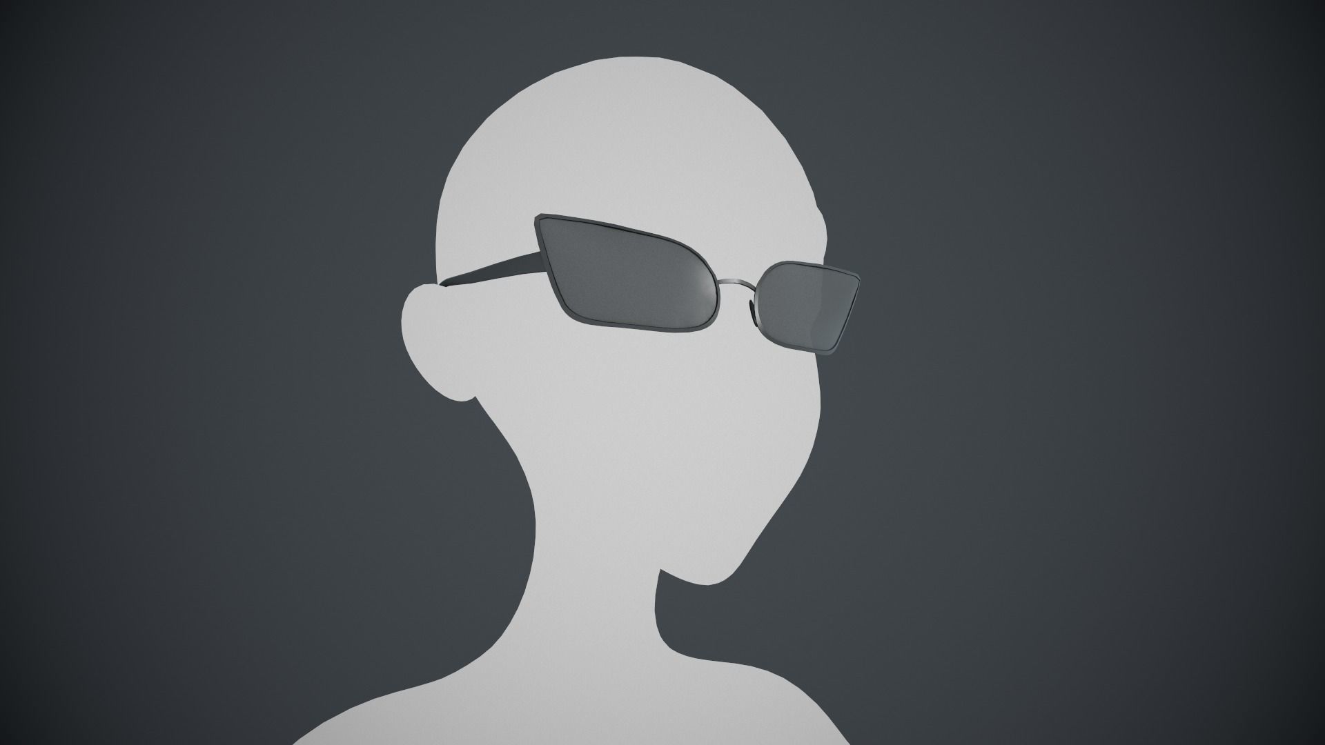 Stylized Black Glasses Style 3  Low-poly 3D model_10