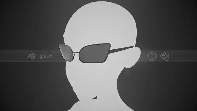 Stylized Black Glasses Style 3  Low-poly 3D model