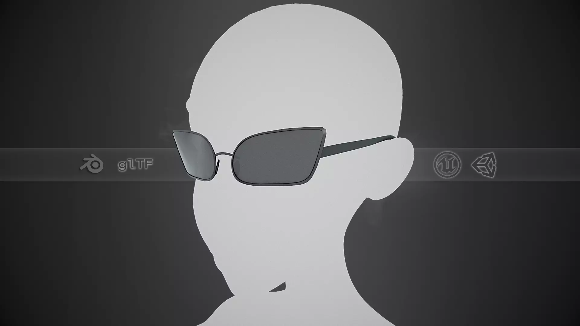 Stylized Black Glasses Style 3  Low-poly 3D model_0