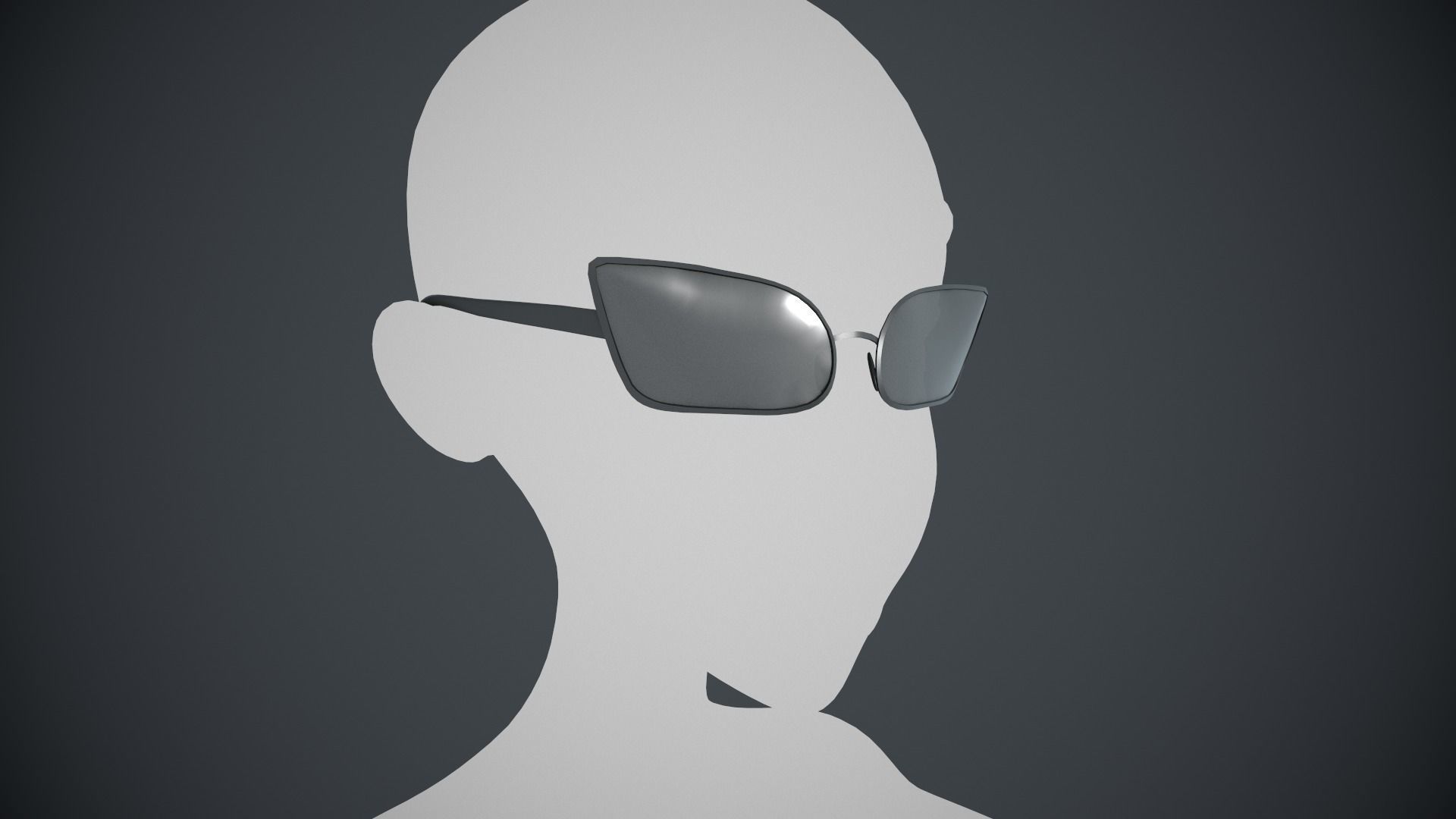 Stylized Black Glasses Style 3  Low-poly 3D model_1