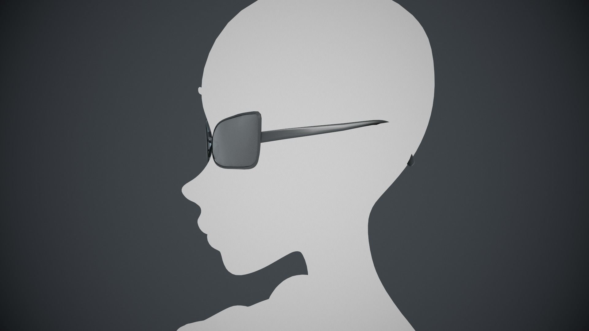 Stylized Black Glasses Style 3  Low-poly 3D model_7
