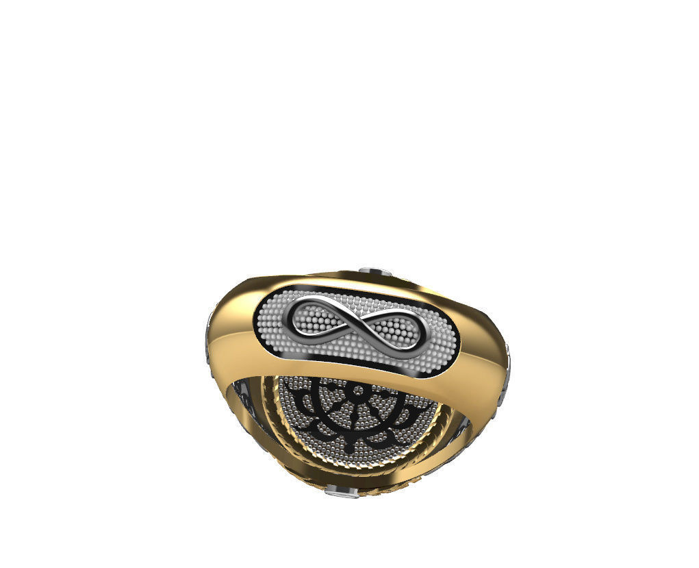 Indian ring with Chakra 3D print model_15
