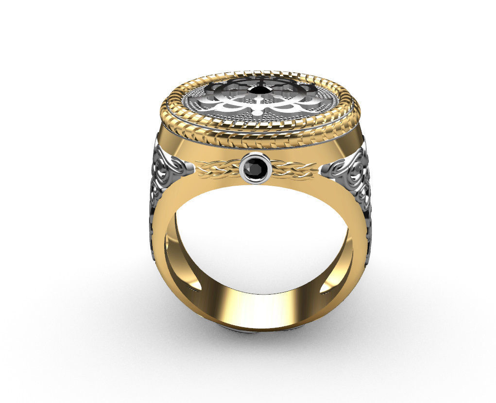 Indian ring with Chakra 3D print model_9