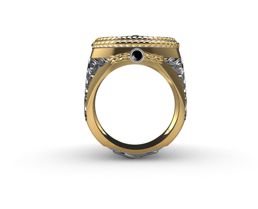 Indian ring with Chakra 3D print model_12