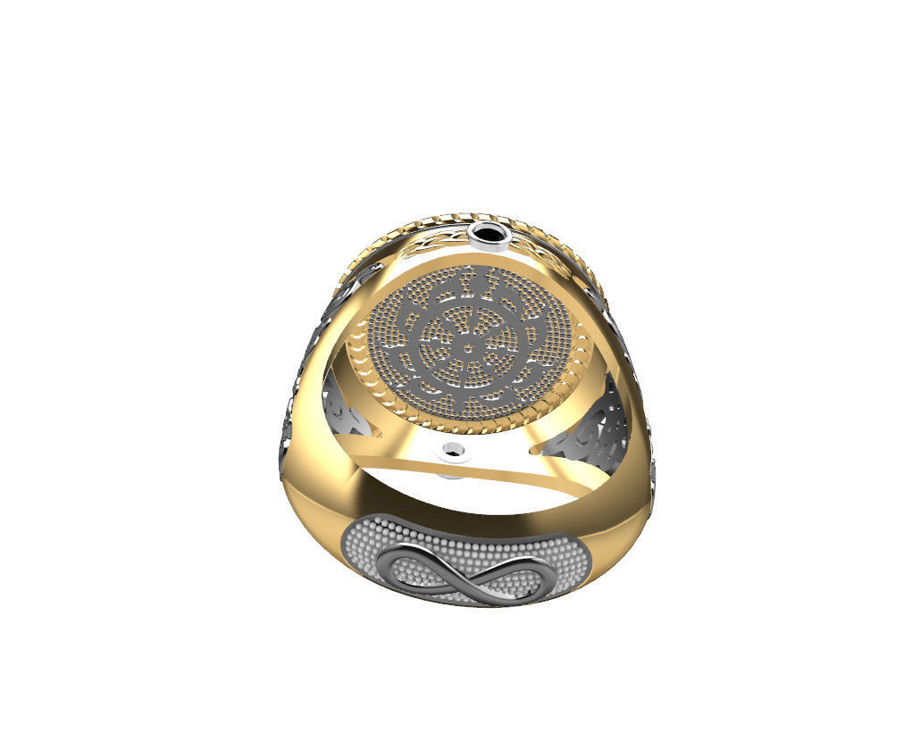 Indian ring with Chakra 3D print model_14