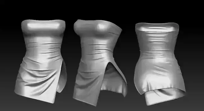 Dress 004 Low-poly 3D model