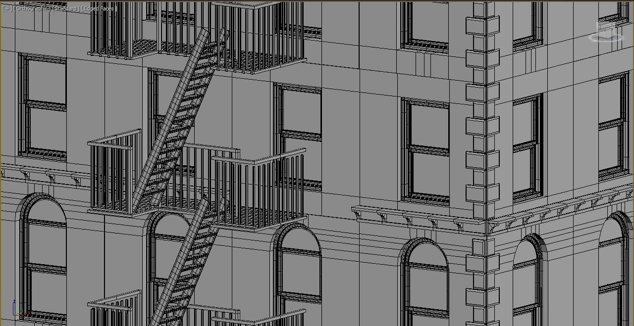 Apartment  with firescape - low poly Low-poly 3D model_9