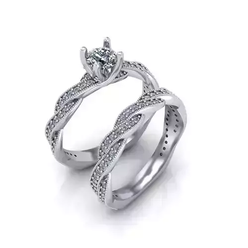 wedding engagement ring 3D print model 3D print model