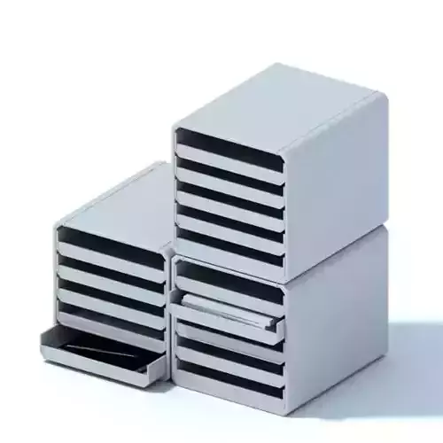 Office Stacked Trays With Sliding Trays 3D model