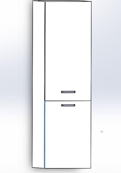 refregerator cabinet with shelves and drawers 3D print model_1