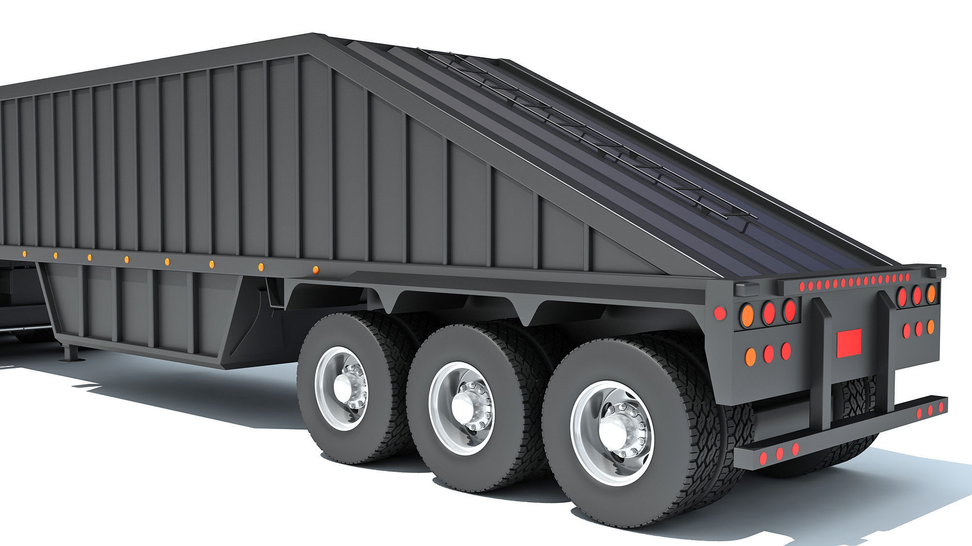 Truck with Bottom Dump Trailer 3D model_15