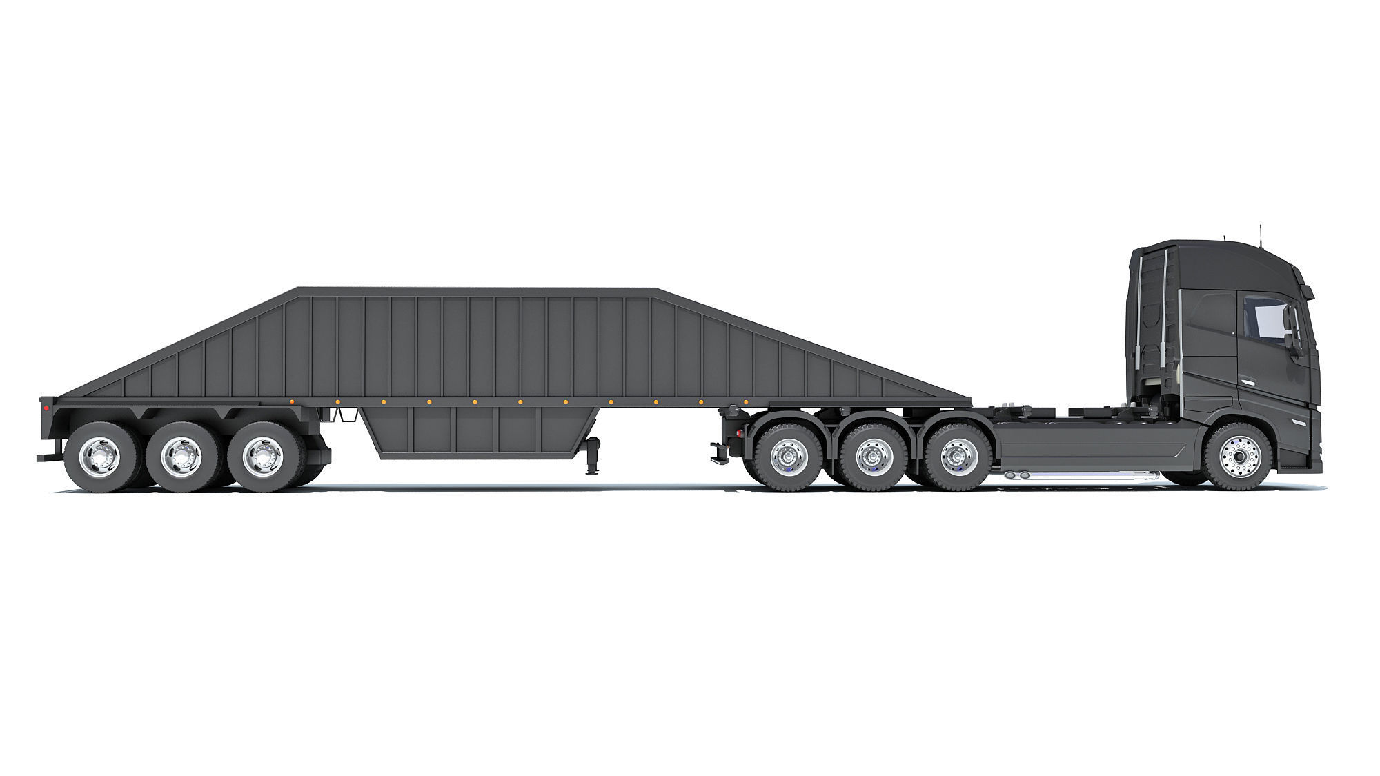 Truck with Bottom Dump Trailer 3D model_5