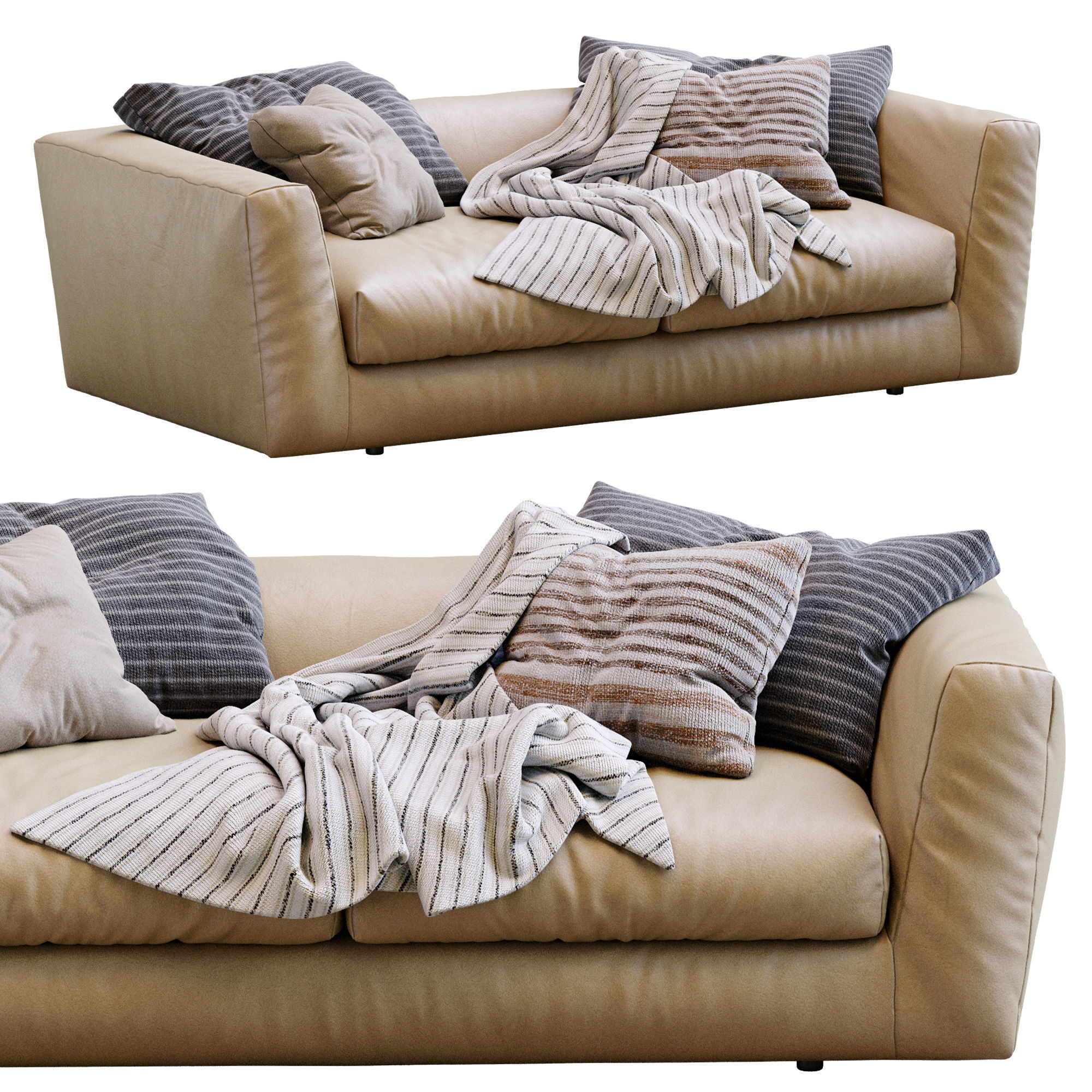 Ferlea Leather Sofa H01 3D model_22