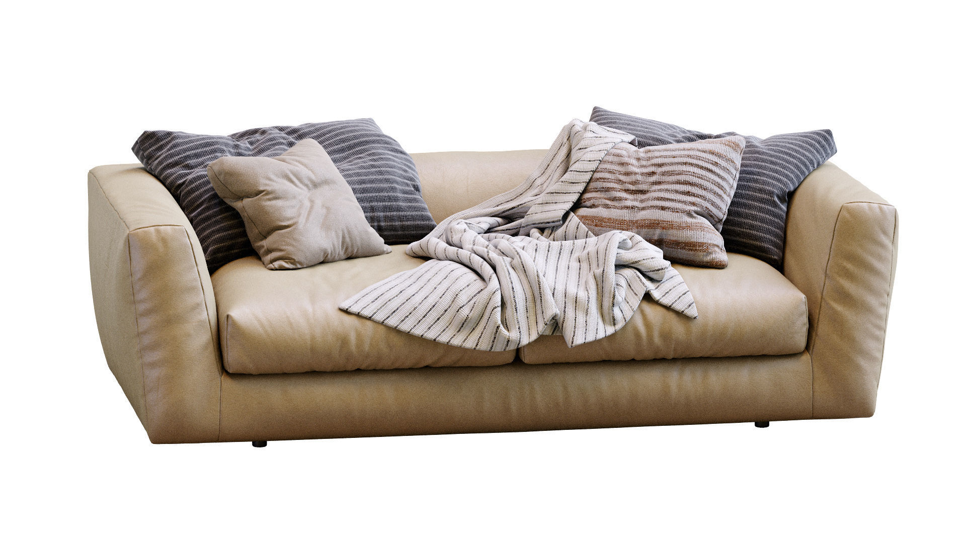 Ferlea Leather Sofa H01 3D model_10