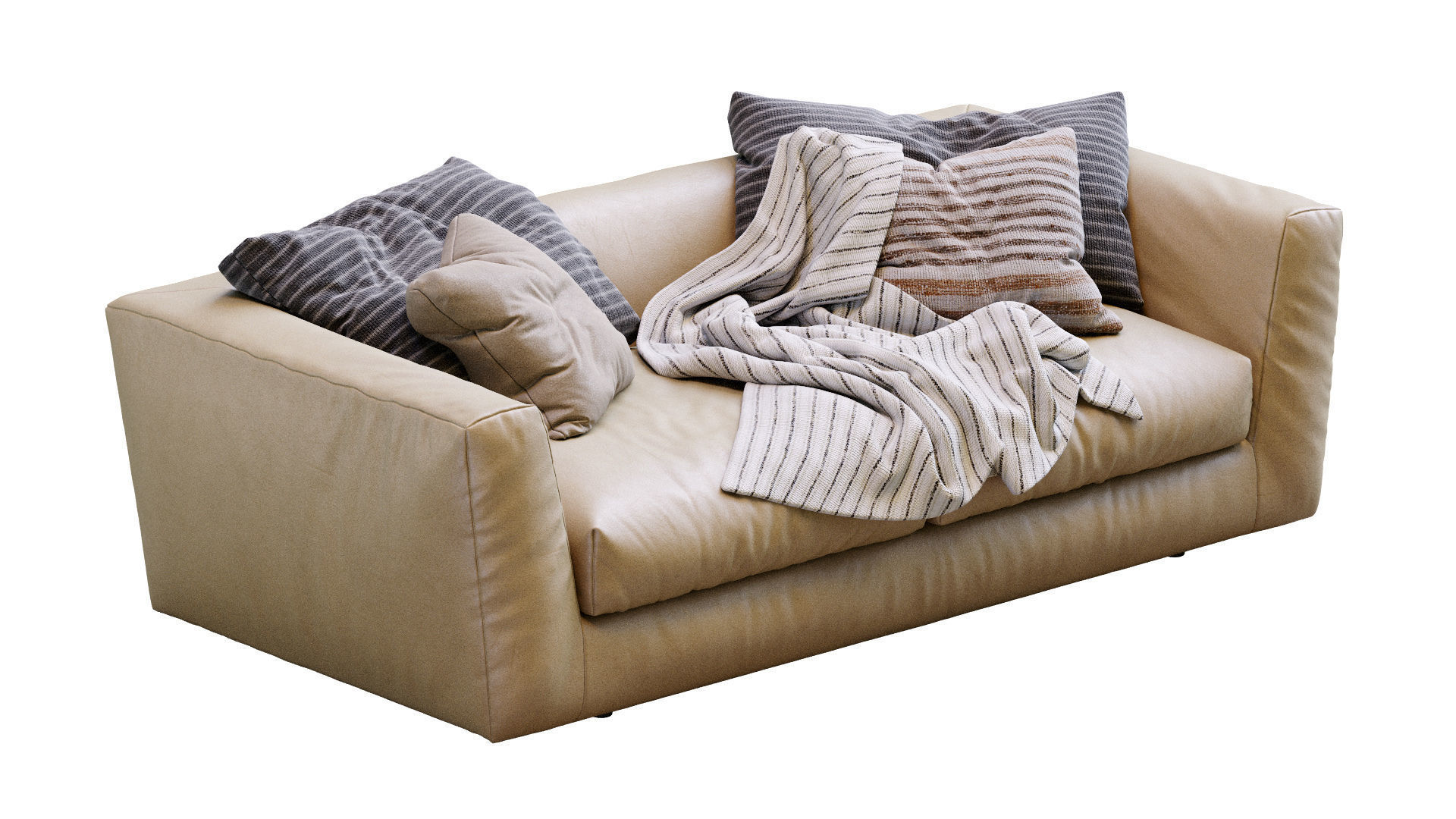 Ferlea Leather Sofa H01 3D model_9