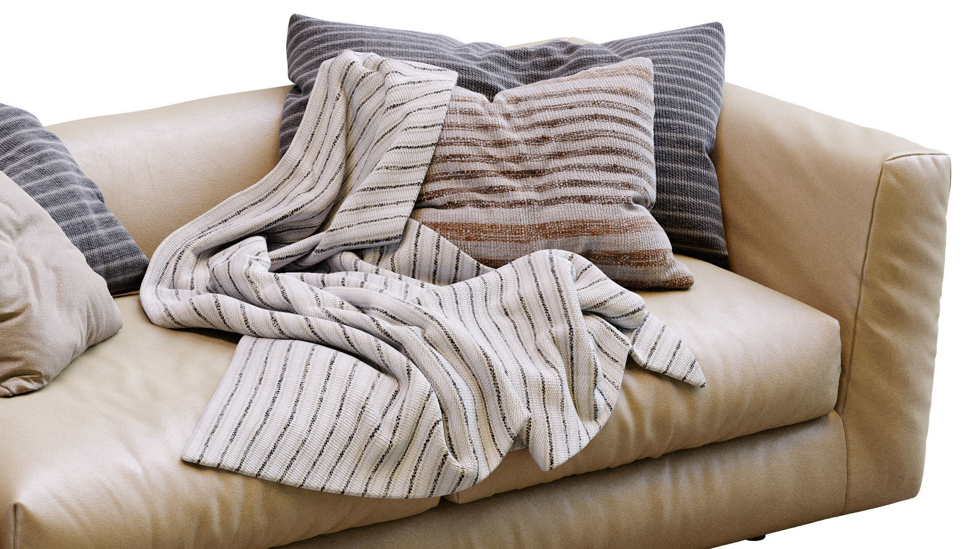 Ferlea Leather Sofa H01 3D model_2