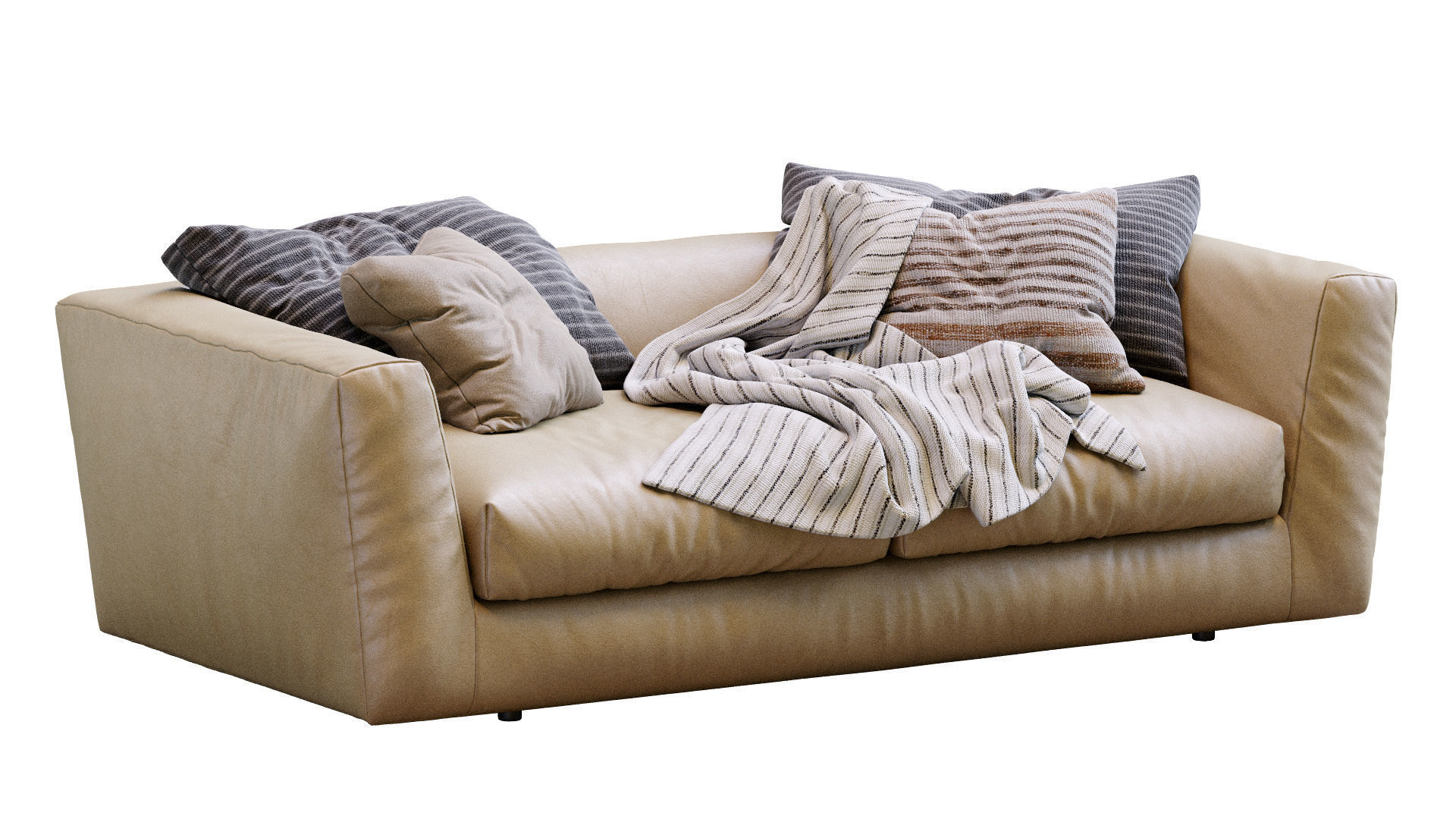 Ferlea Leather Sofa H01 3D model_4