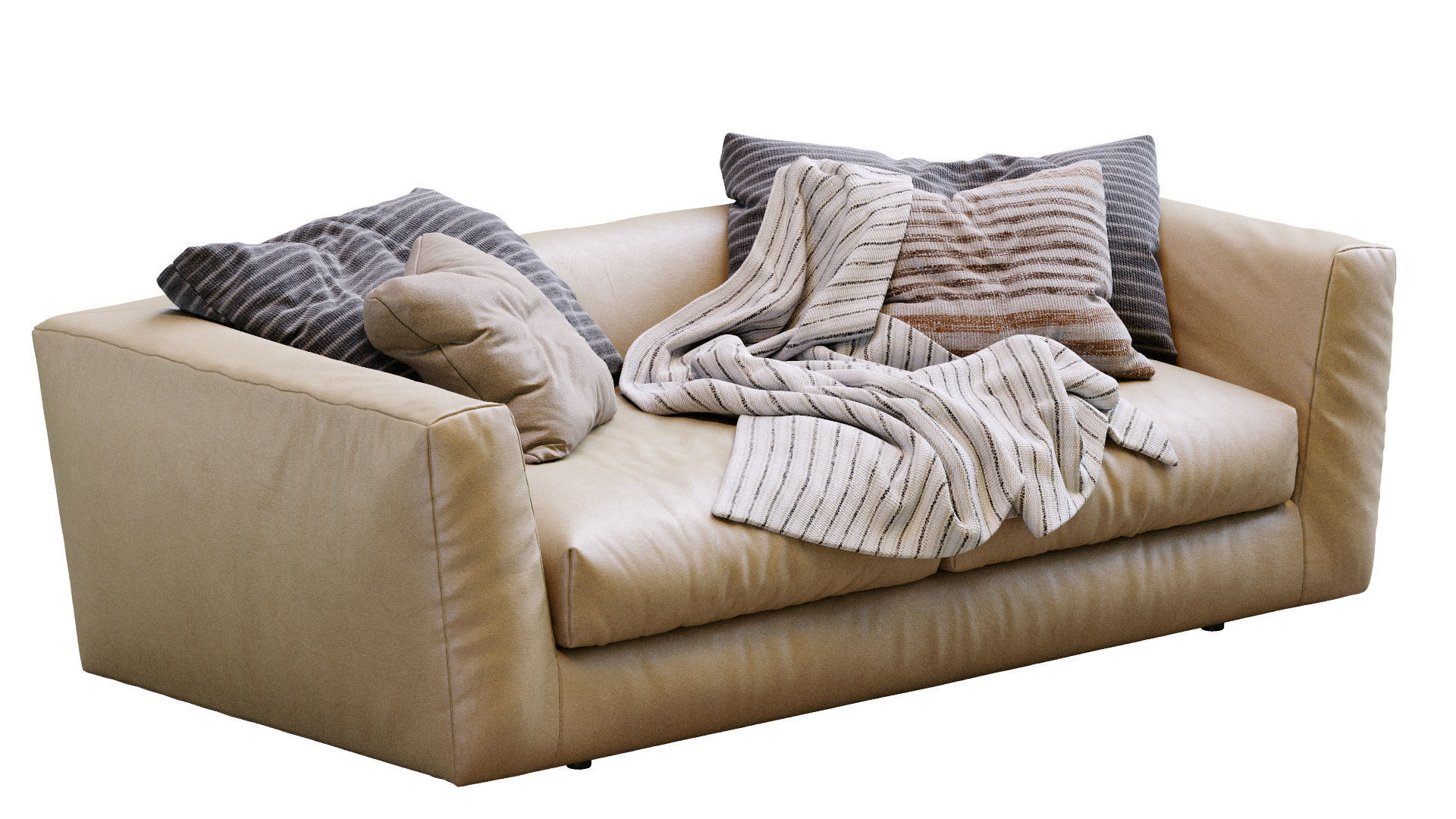 Ferlea Leather Sofa H01 3D model_7