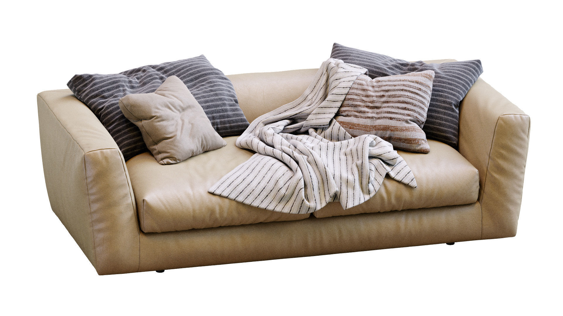 Ferlea Leather Sofa H01 3D model_3