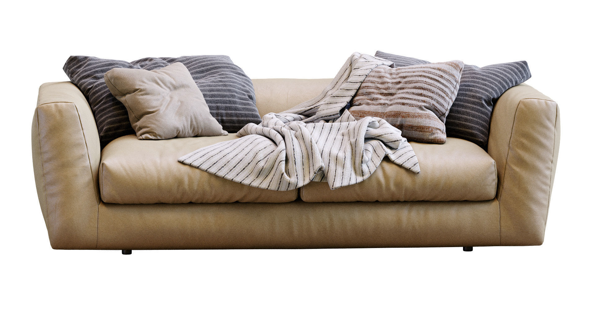 Ferlea Leather Sofa H01 3D model_5