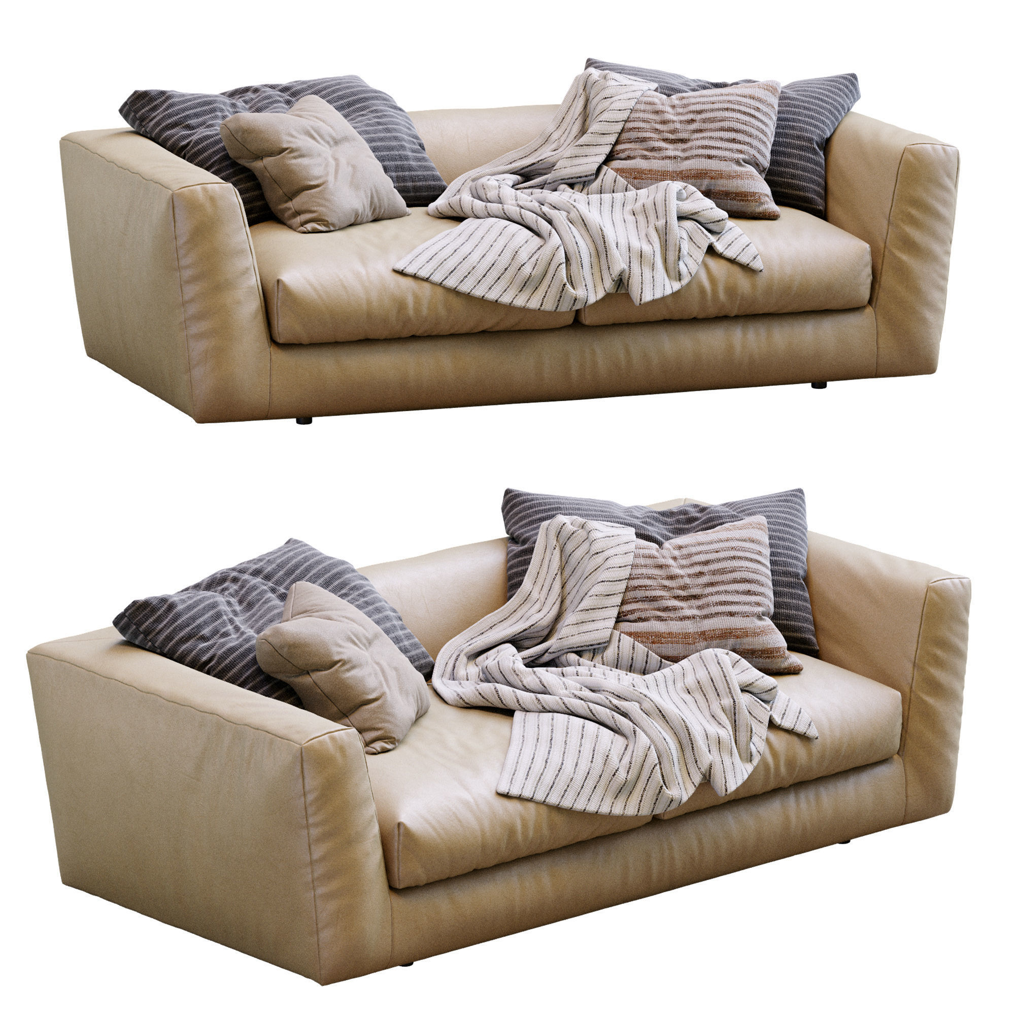 Ferlea Leather Sofa H01 3D model_17