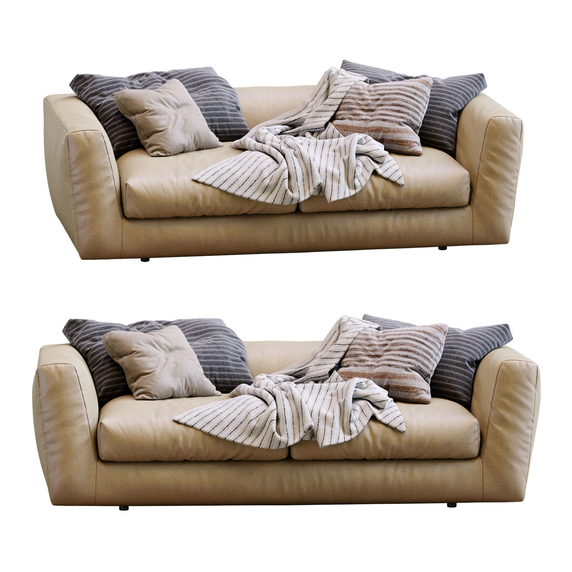 Ferlea Leather Sofa H01 3D model_19