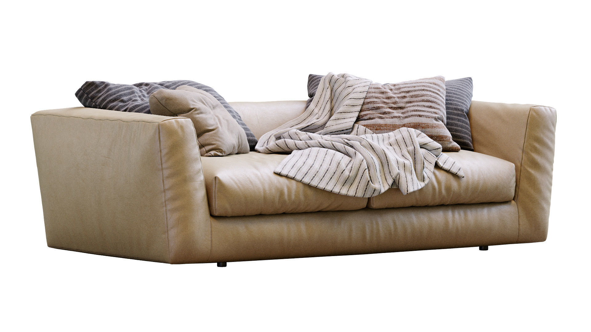 Ferlea Leather Sofa H01 3D model_8