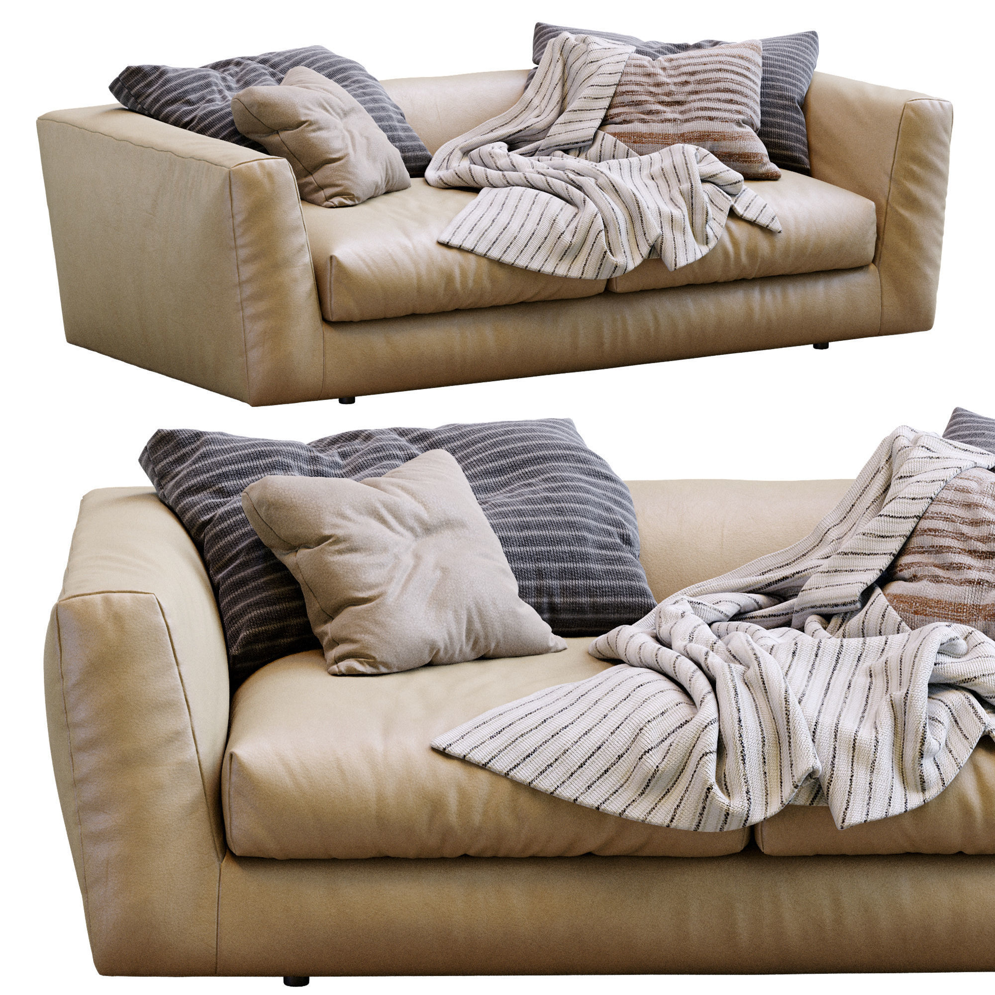 Ferlea Leather Sofa H01 3D model_23