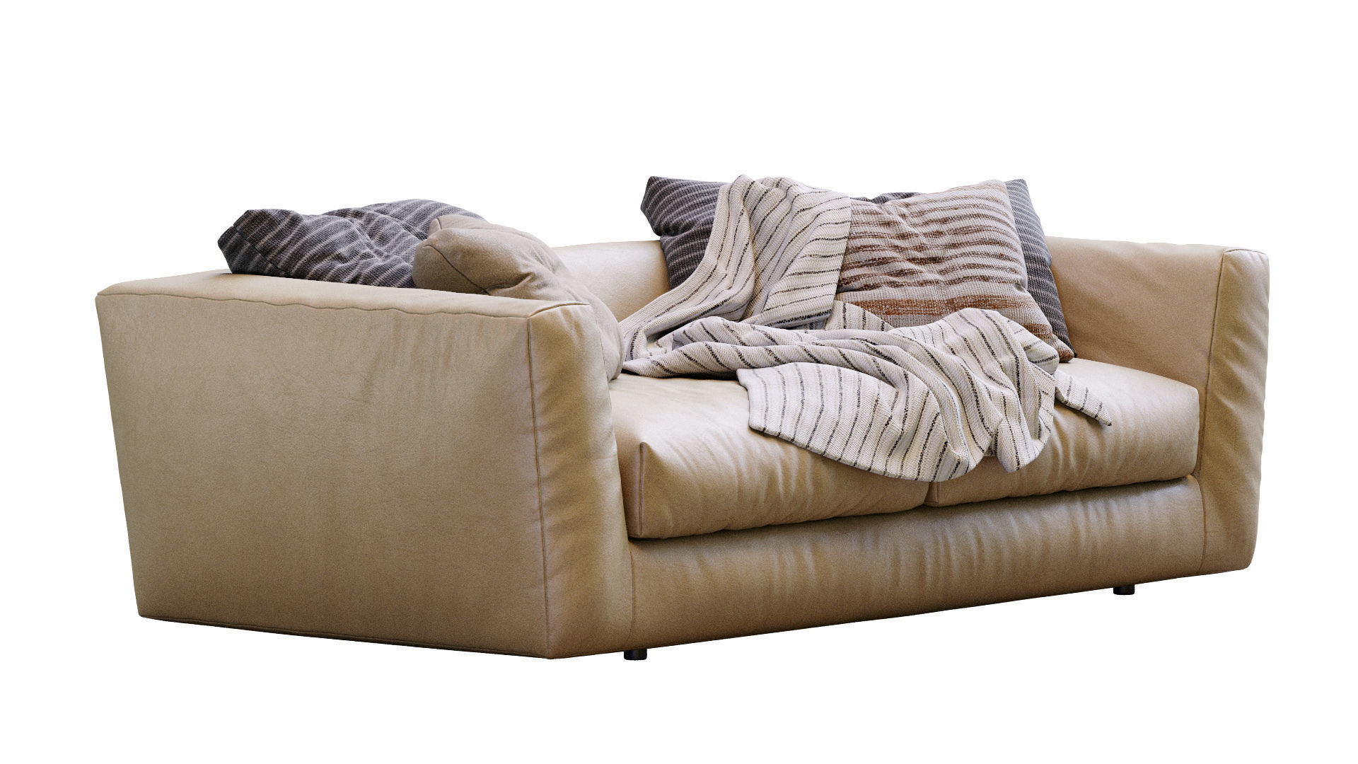 Ferlea Leather Sofa H01 3D model_6