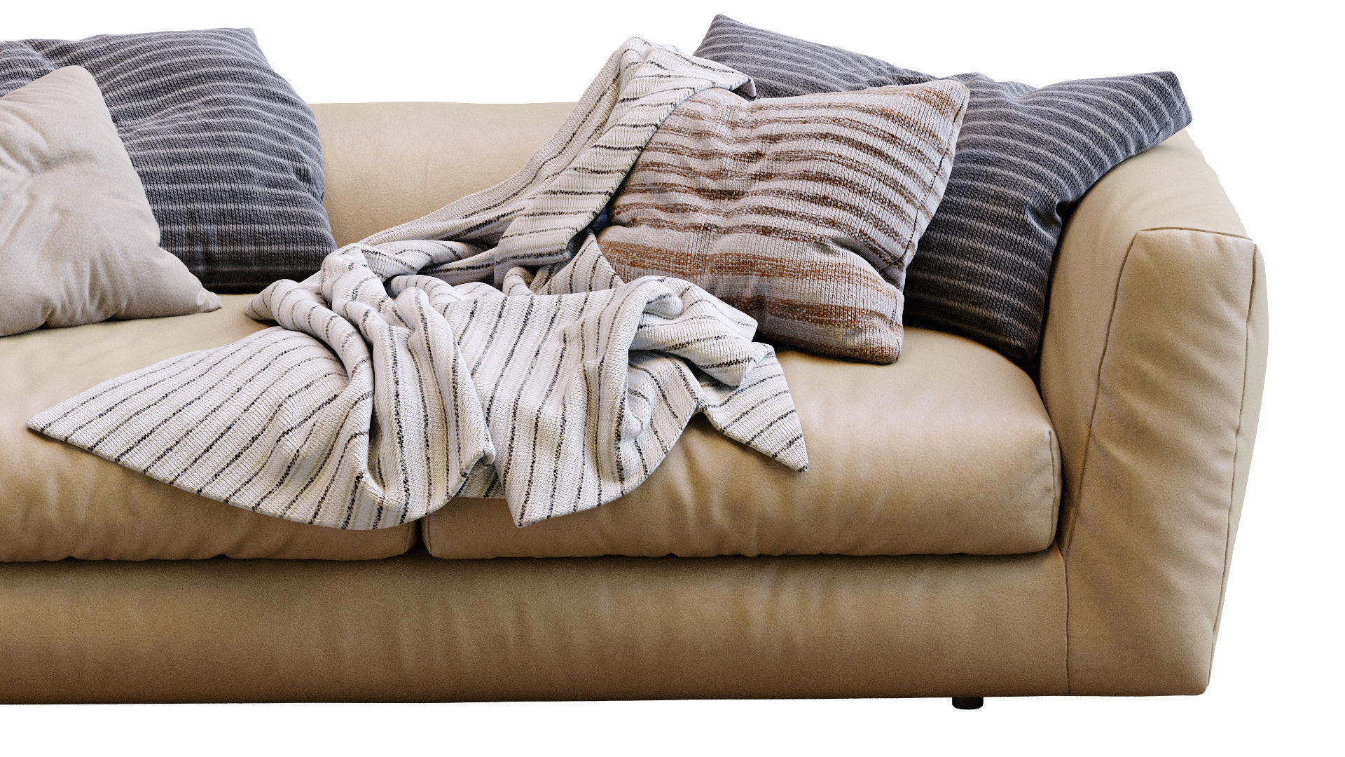 Ferlea Leather Sofa H01 3D model_1