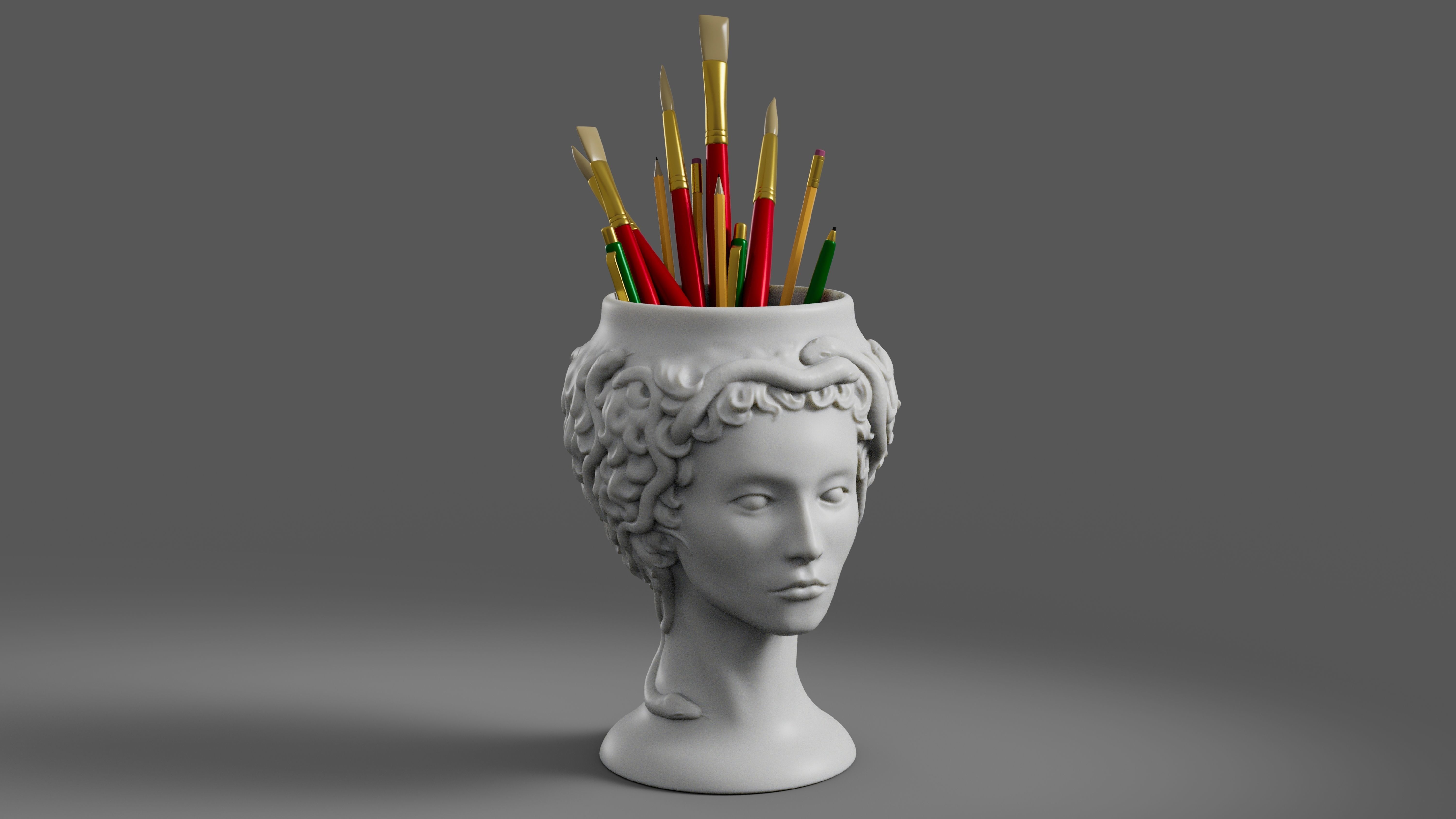 Medusa Gorgon vase 3d print model 3D print model_3