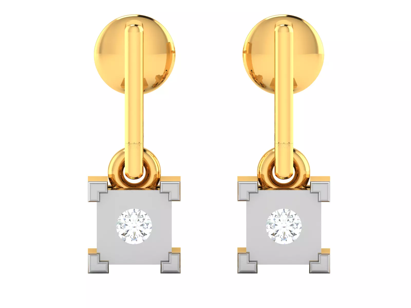 Solitaire Earring 3D print model_0