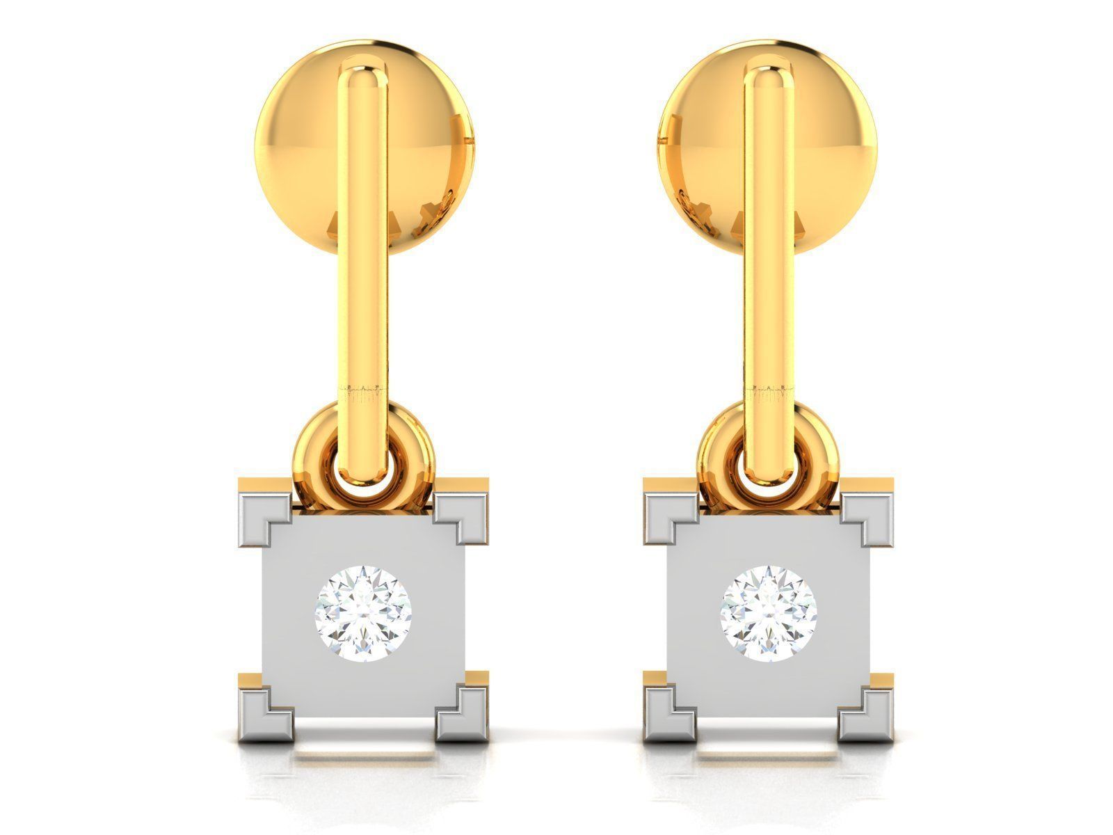 Solitaire Earring 3D print model_4