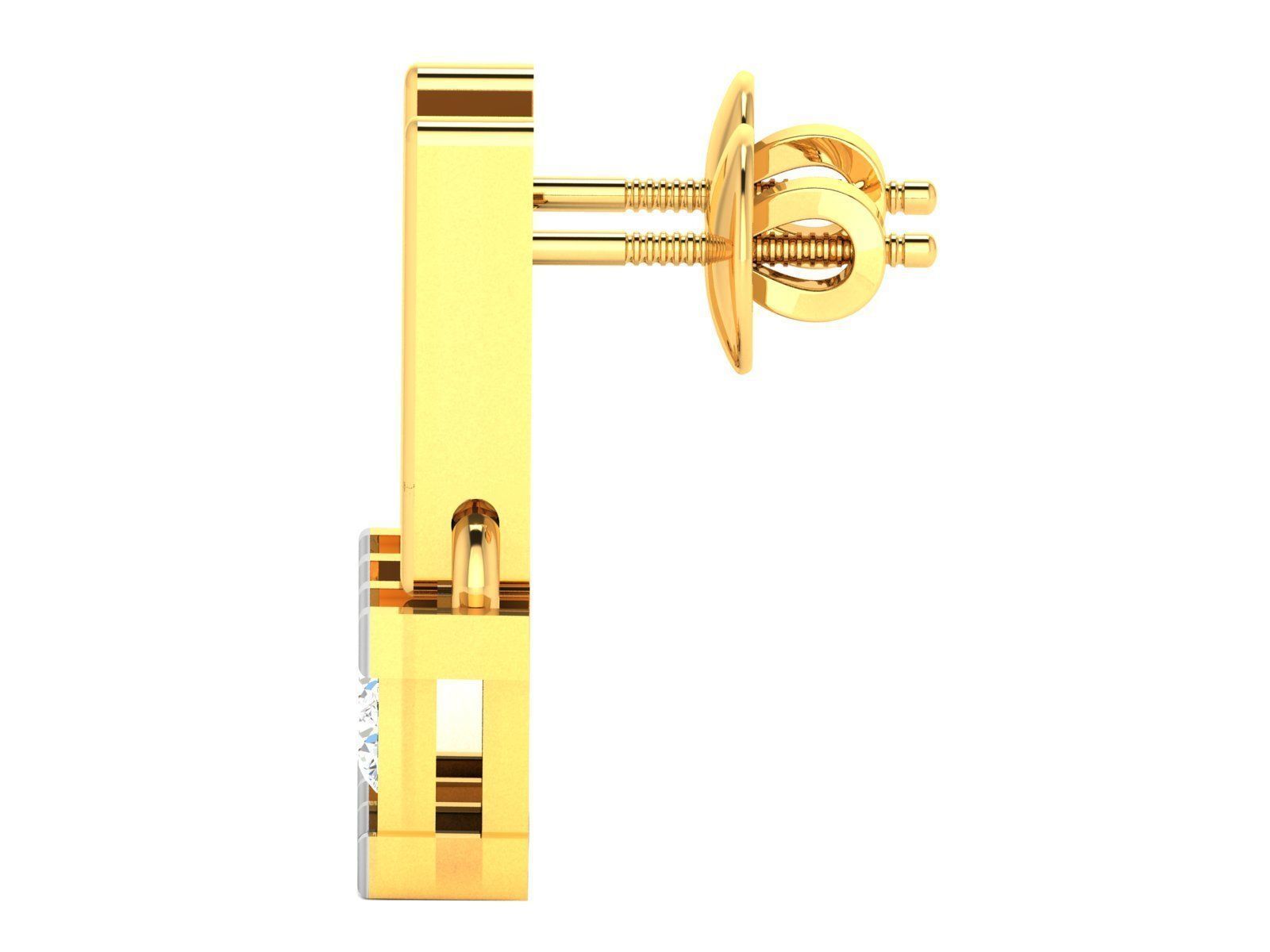 Solitaire Earring 3D print model_5