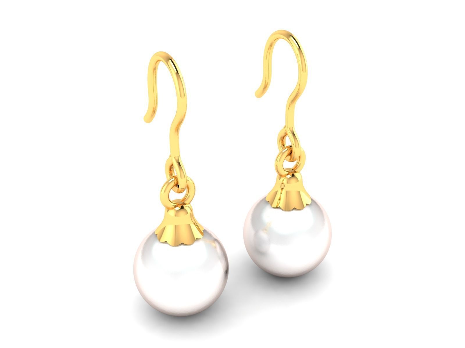 Solitaire Opal Stone Earring 3D print model_2