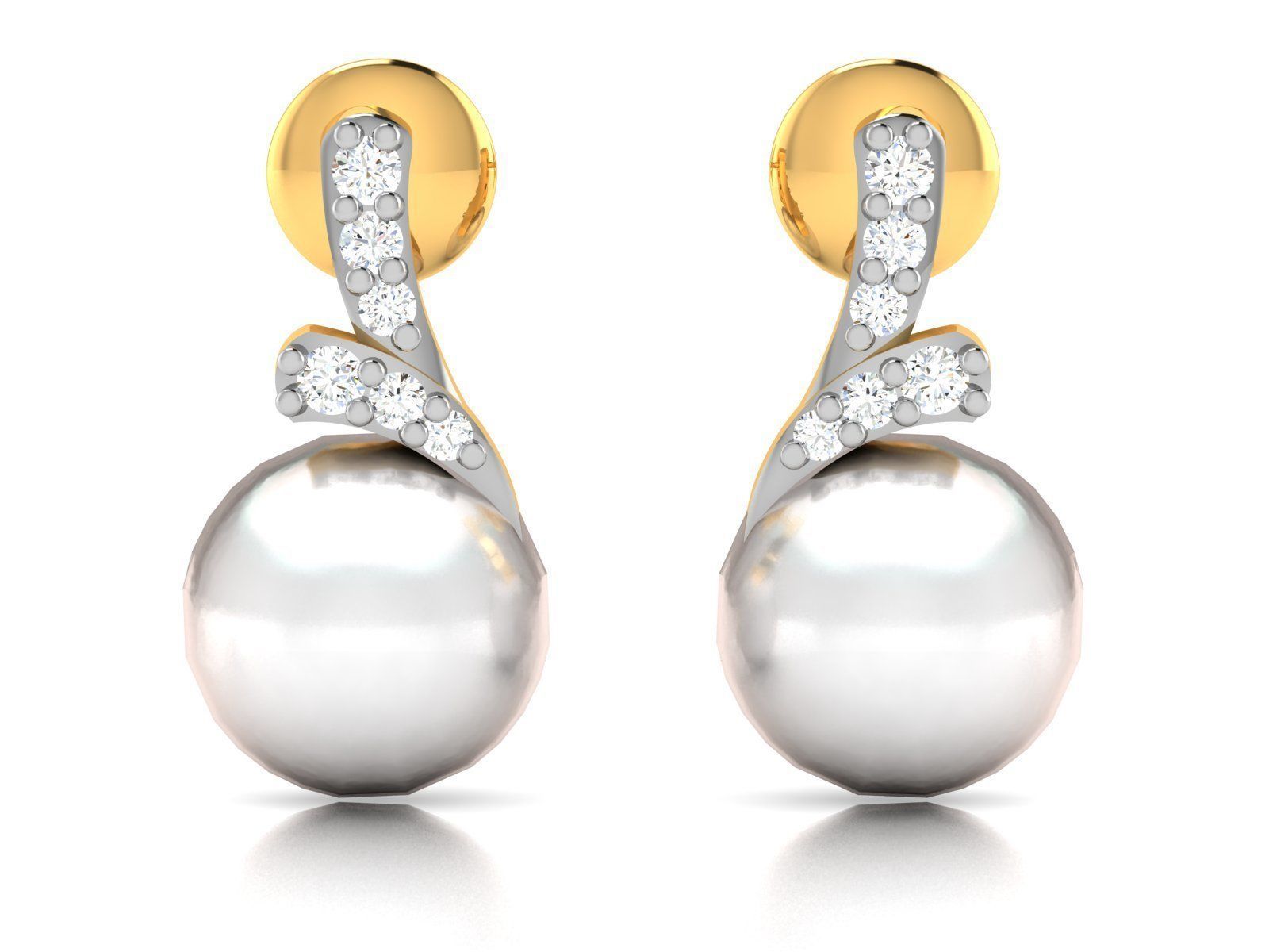 Solitaire Opal Stone Earring 3D print model_4