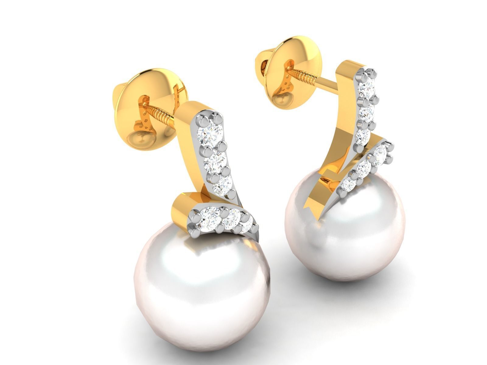Solitaire Opal Stone Earring 3D print model_1