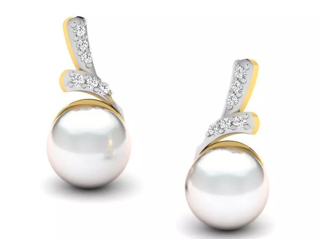 Solitaire Opal Stone Earring 3D print model_0