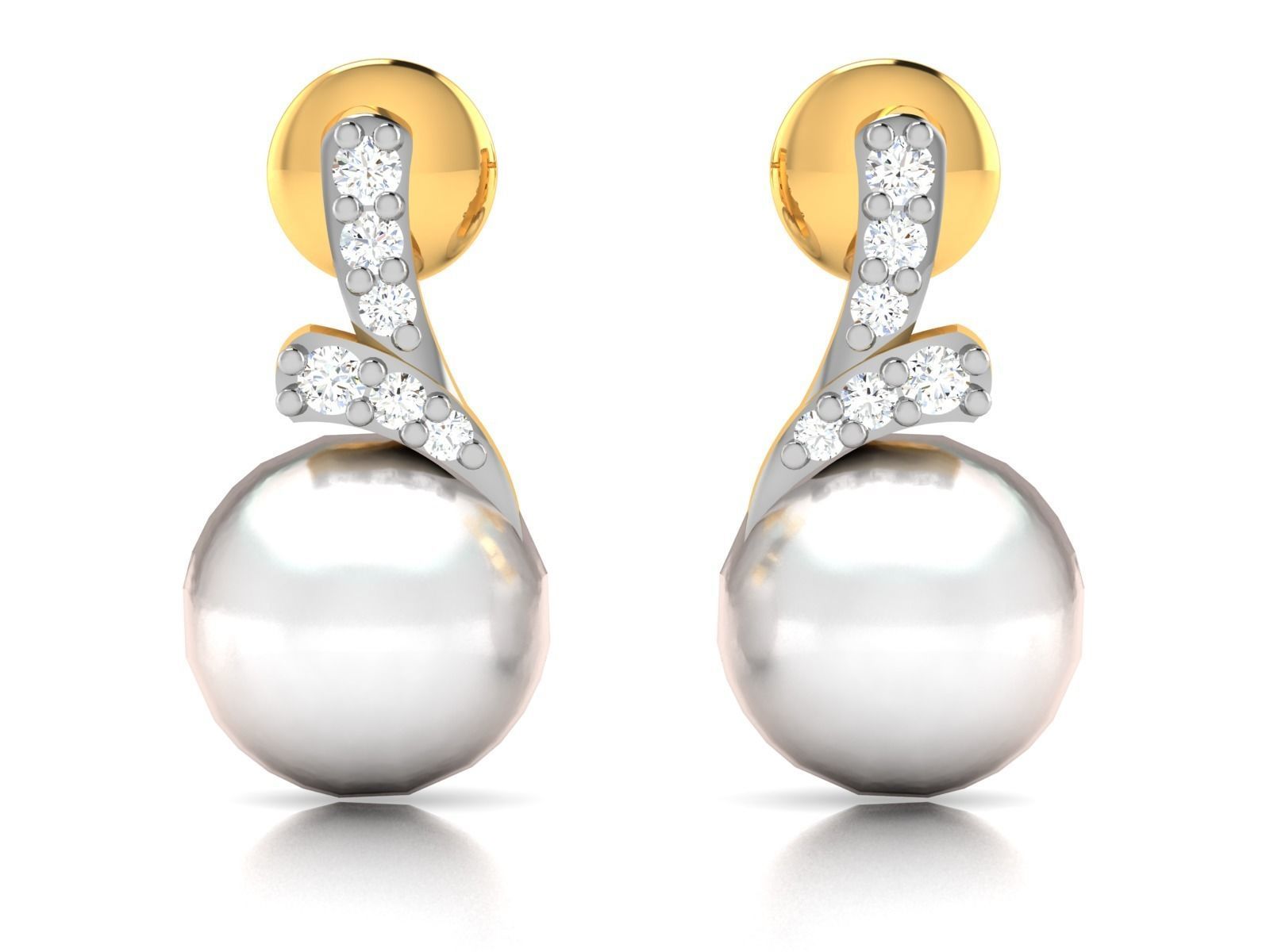 Solitaire Opal Stone Earring 3D print model_3