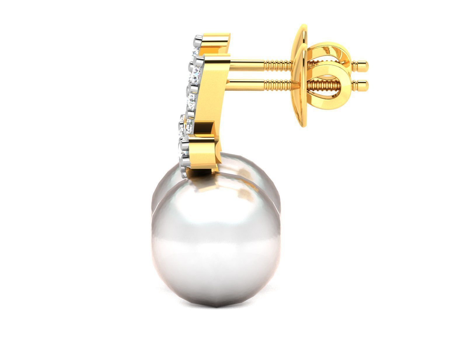 Solitaire Opal Stone Earring 3D print model_5