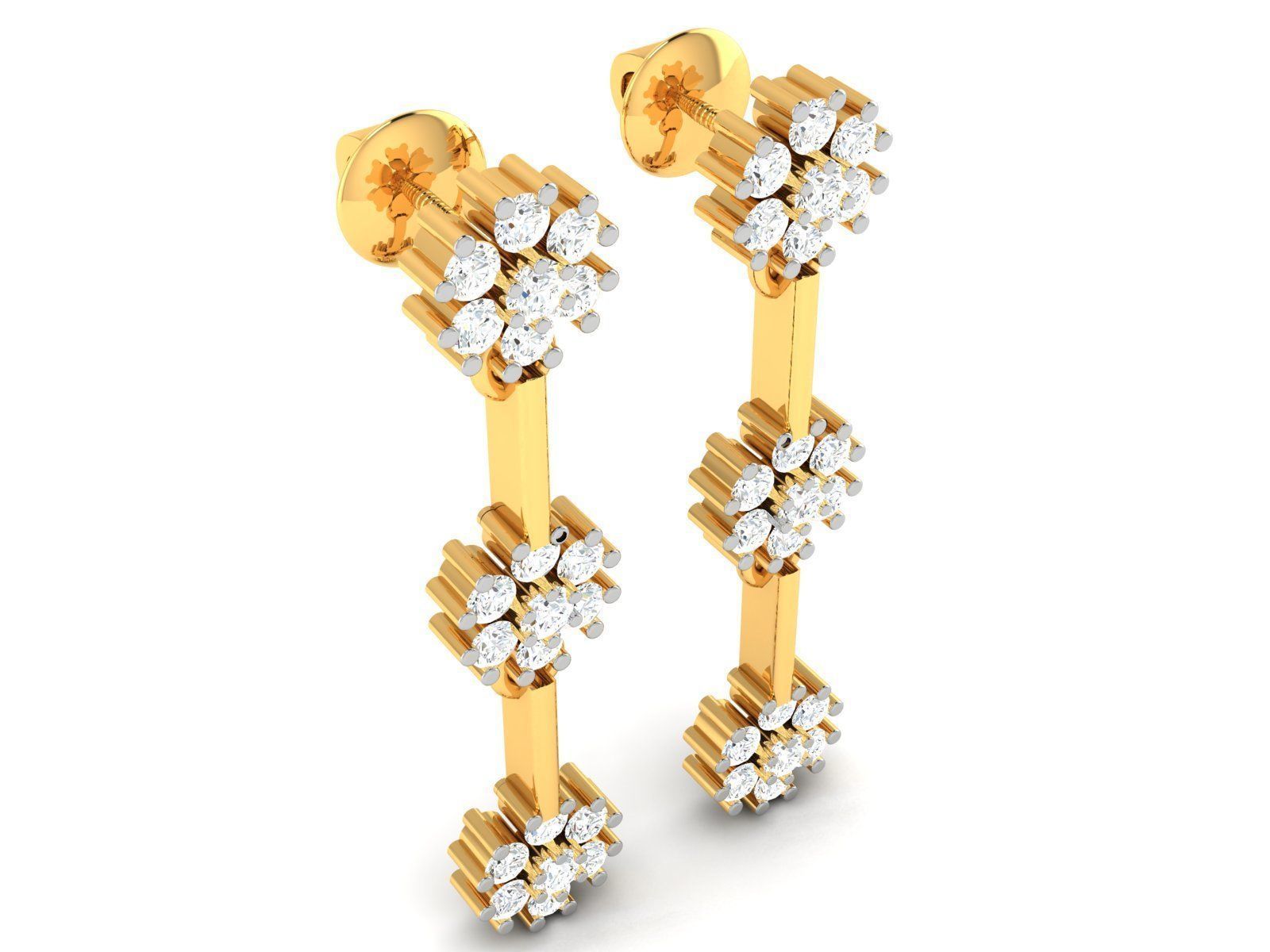 Solitaire Earring 3D print model_4