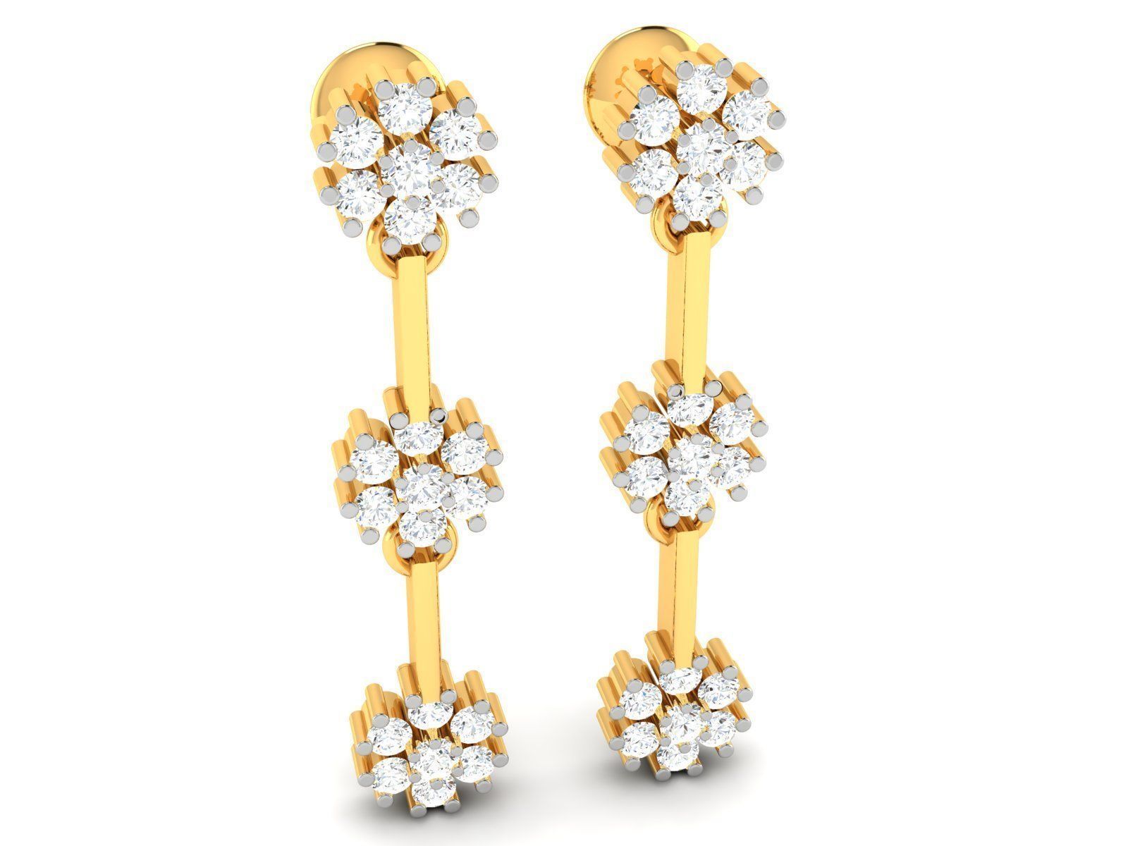 Solitaire Earring 3D print model_1