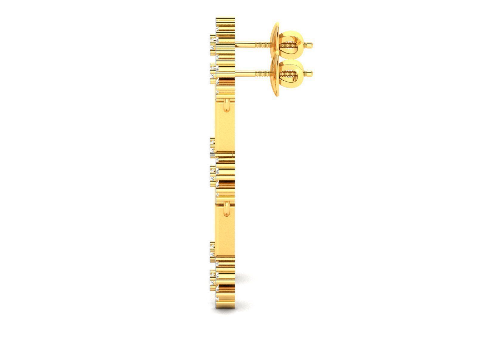 Solitaire Earring 3D print model_8