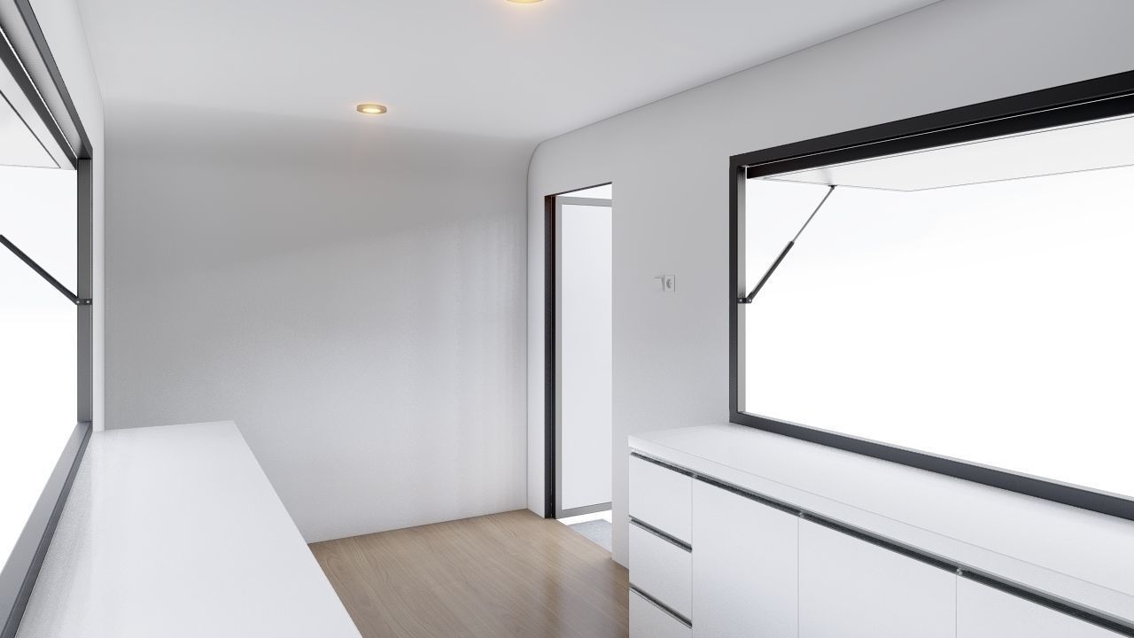 Truck Shaped Booth Food Stall 3D model_5