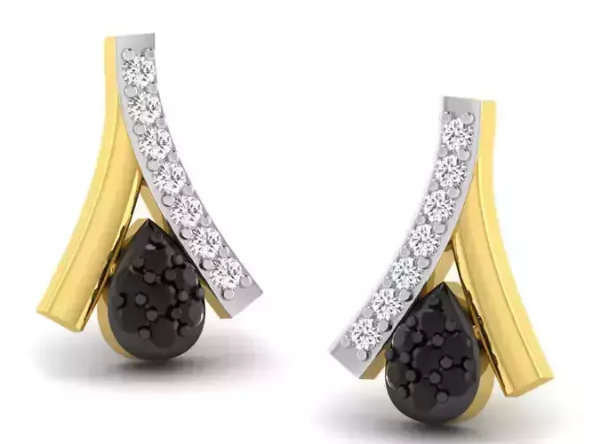 Solitaire Oval Stone Earring 3D print model