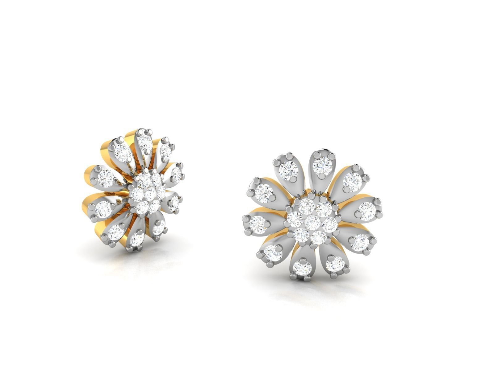 Solitaire Earring 3D print model_3