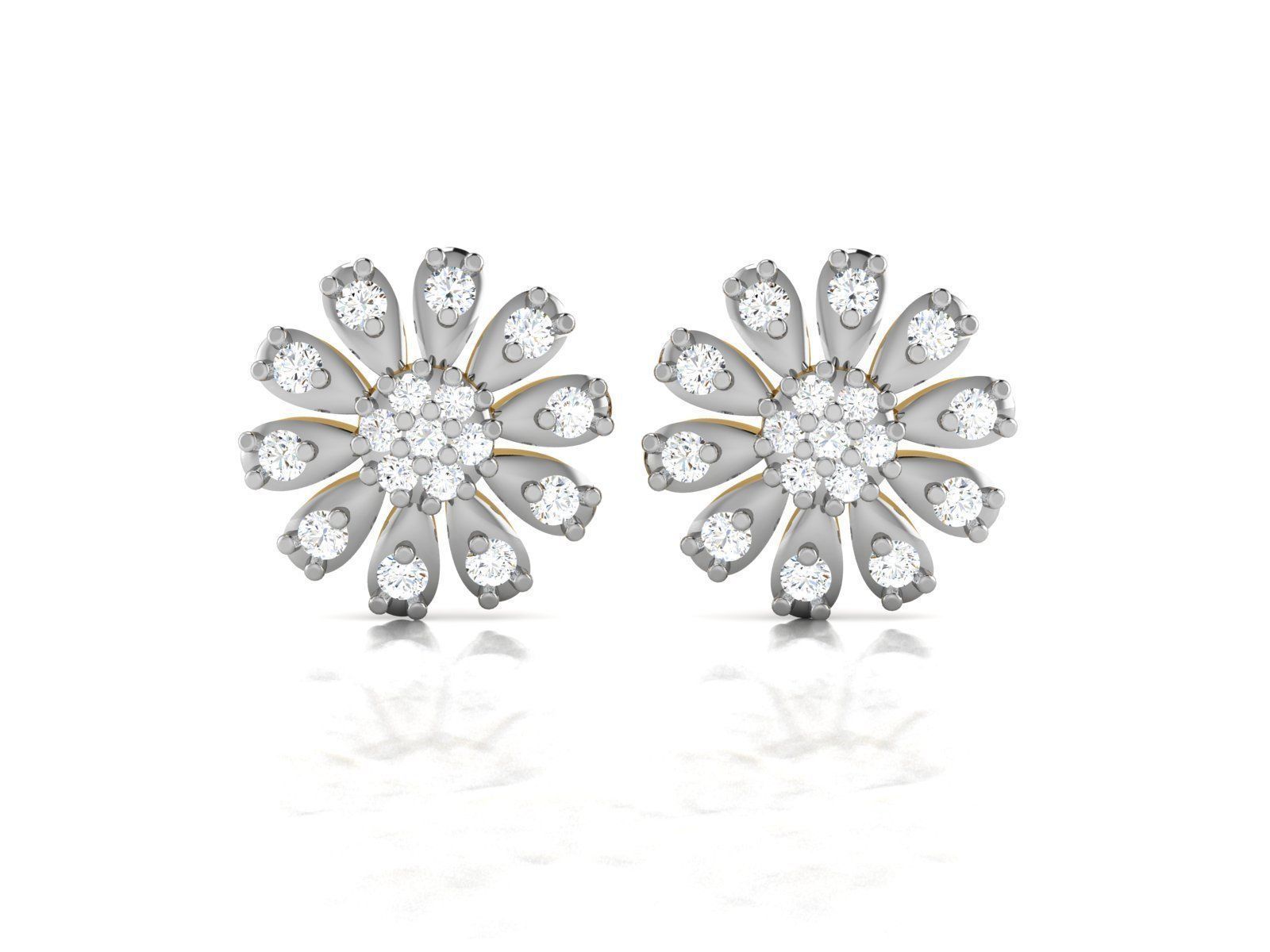 Solitaire Earring 3D print model_6